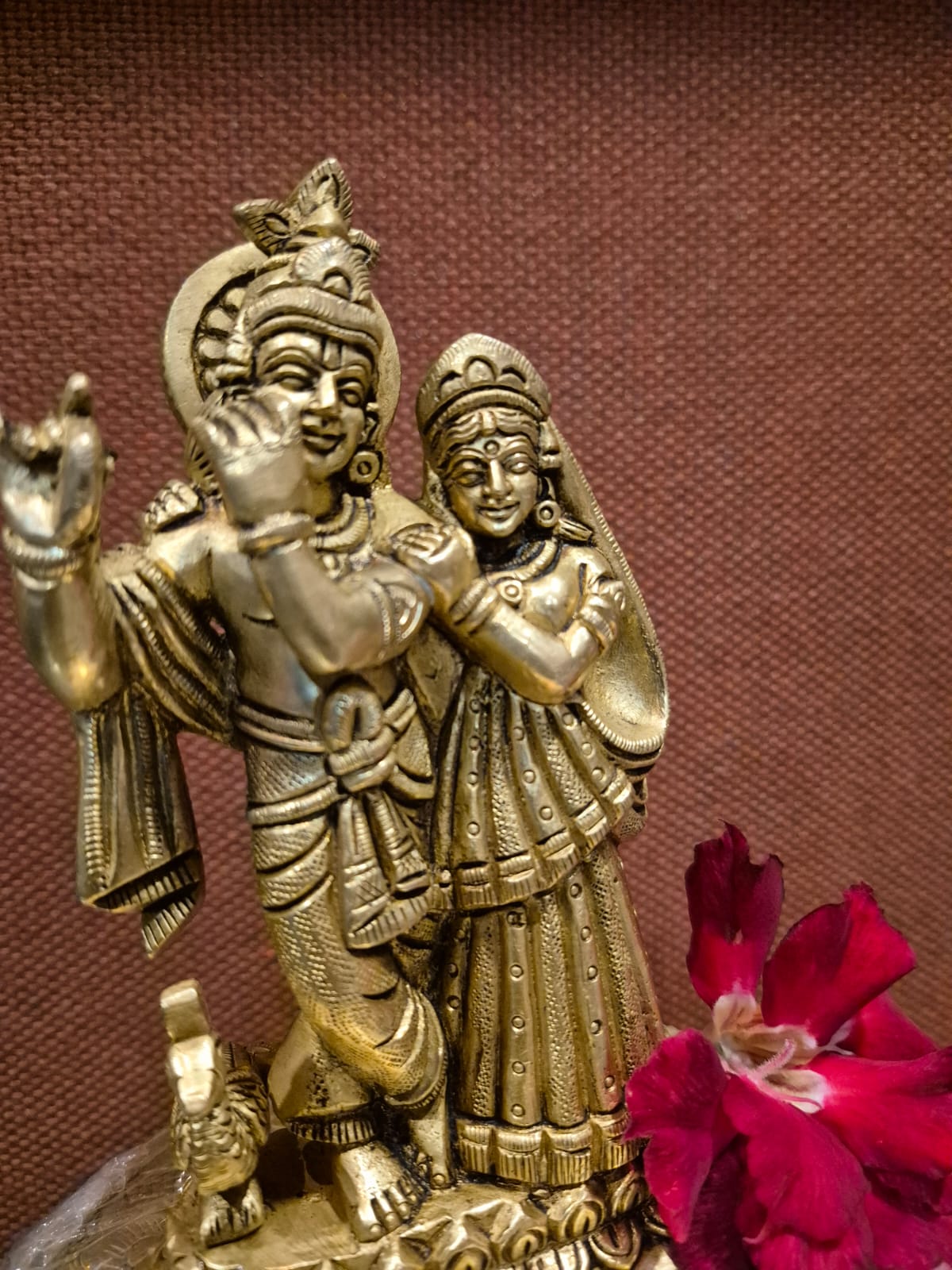 Radha and Krishna Brass Wt 972gms Ht5.5inch