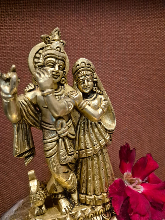 Radha and Krishna Brass Wt 972gms Ht5.5inch